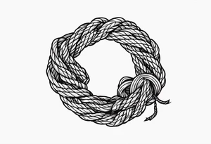 Rope wrapped and broken tattoo idea