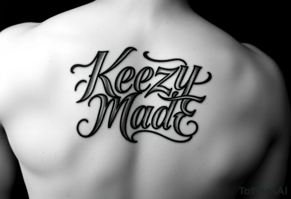 letters only fancy twisted and intertwined through one another (KeezY MadE ) almost like the the roca wear symbol clothing brand trademark tattoo idea