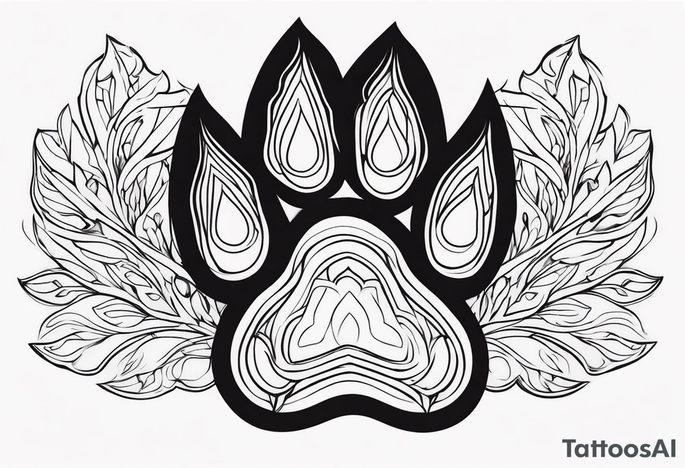 dog paw tattoo idea