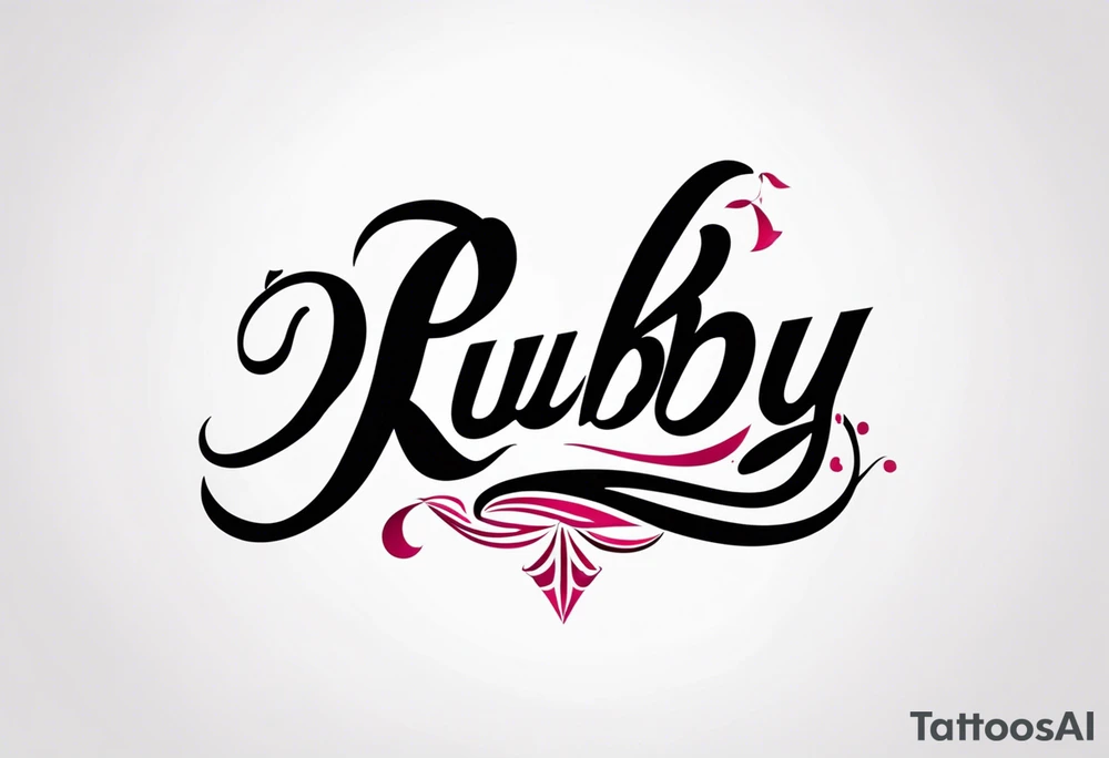 Generate a pretty tattoo with the name of: Ruby tattoo idea