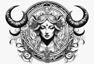 Gemini and taurus symbols intertwined tattoo idea