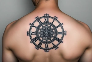 vintage roman numerals within ornate clockwork mechanism tattoo idea