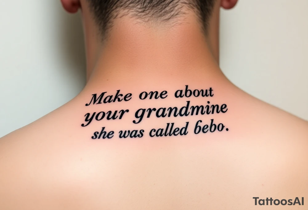 Make one about my grandmother she was called bebo tattoo idea