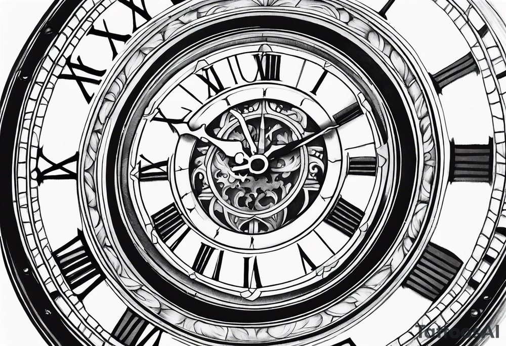 Roman clock tattoo idea