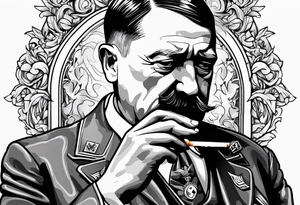 adolf hitler smoking cigarette tattoo idea