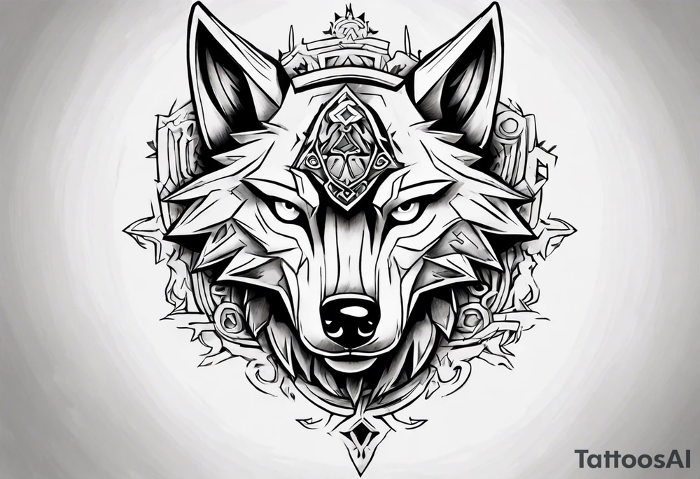 wolf head from zelda twilight princess tattoo idea