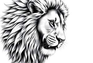 powerful majestic lion, close-up tattoo idea