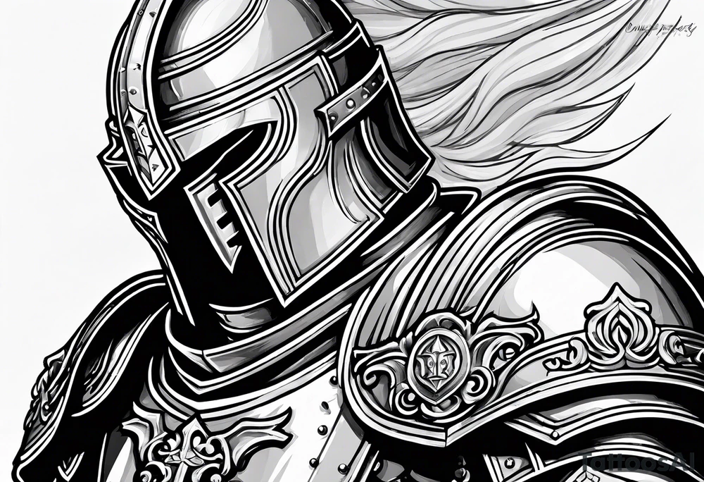 Teutonic knight in battle tattoo idea