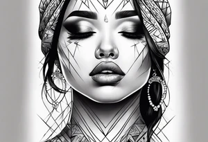 cryin face with tears tattoo idea