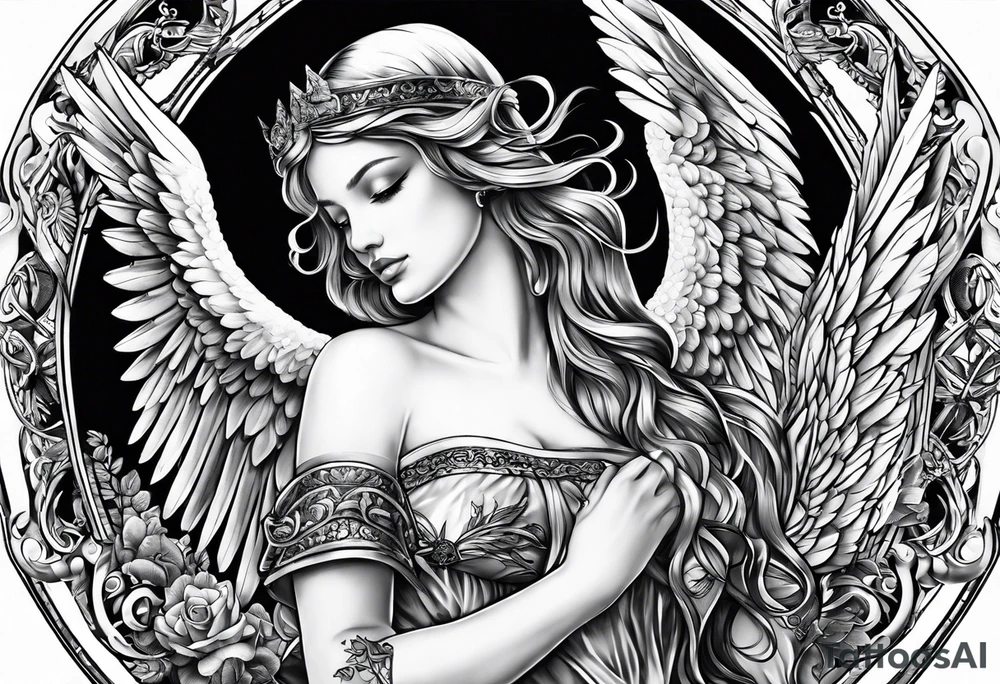 Always strapped but I'm protected buy angels tattoo idea