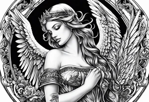 Always strapped but I'm protected buy angels tattoo idea