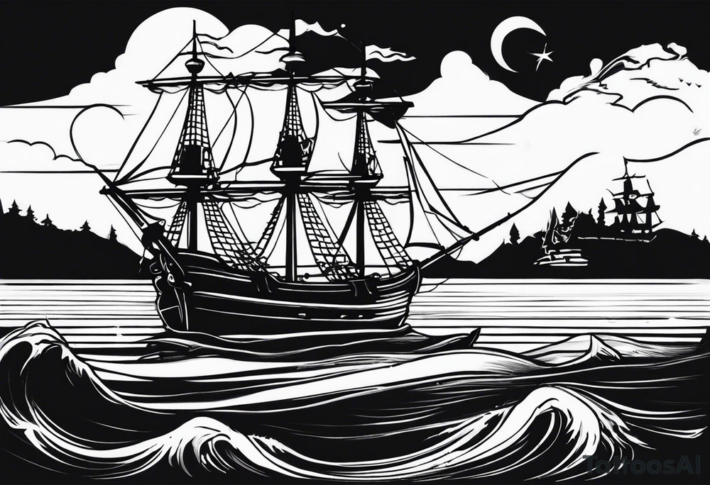 Pirate Olivier Levasseur dit  la Buse 3cm par 3cm tattoo idea