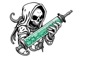 Syringe full of meth makes reaper super powerful tattoo idea