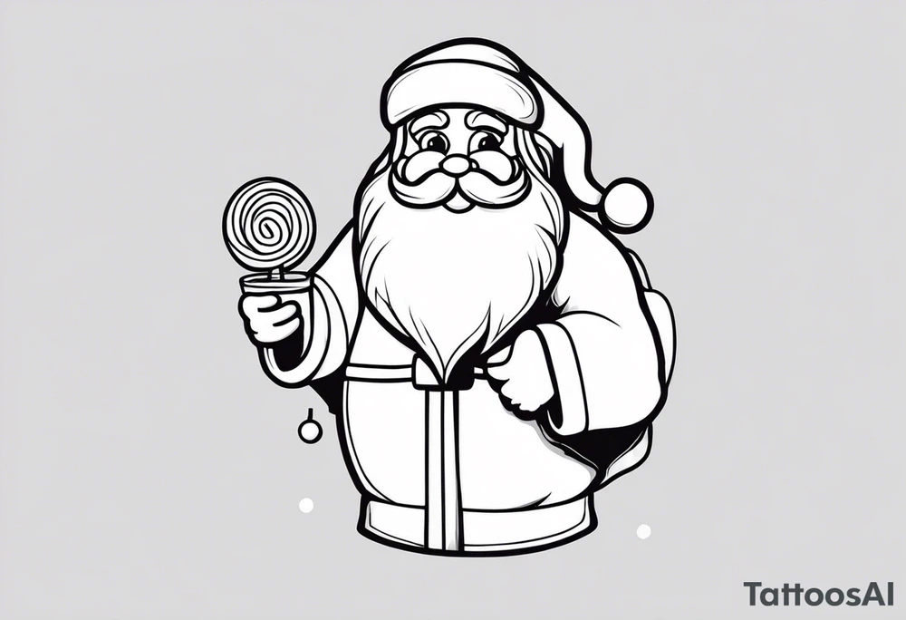 Santa Holding a Candy Can tattoo idea