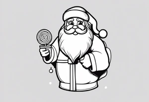 Santa Holding a Candy Can tattoo idea