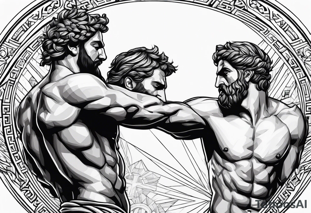 Greek men fight tattoo idea