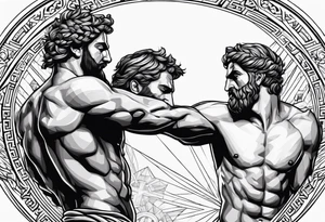 Greek men fight tattoo idea