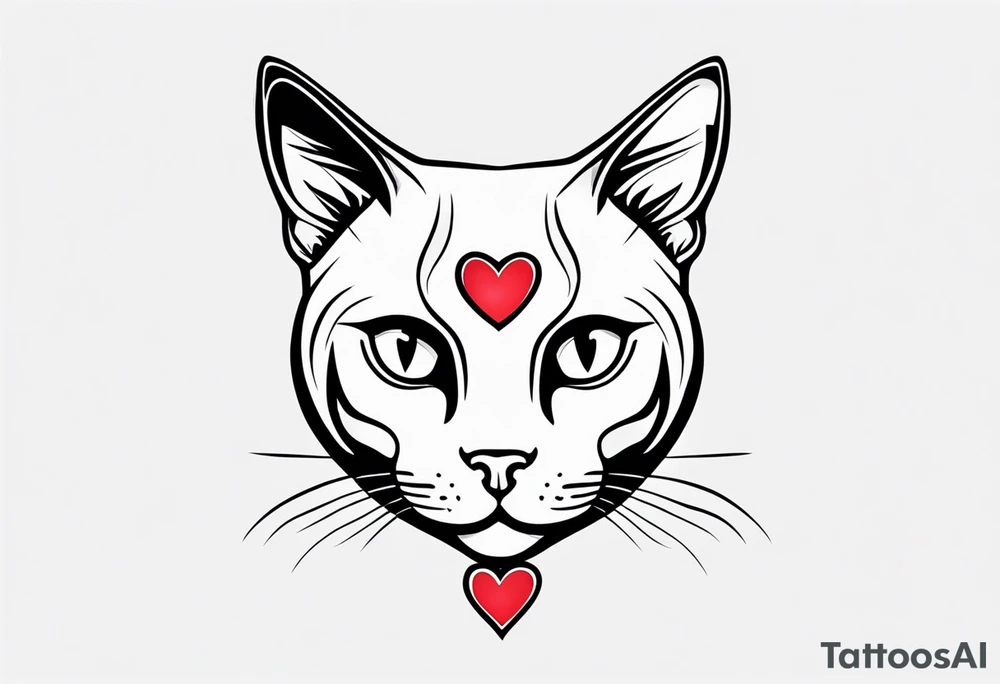 A cat with a heart tattoo idea