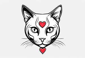 A cat with a heart tattoo idea