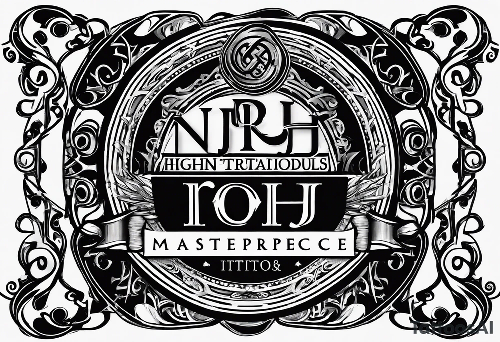 logo with the last name Nichols and the letters B, O, L, H, E, D, J, and R tattoo idea
