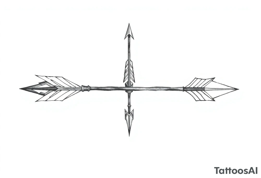 one   that look down arrow tattoo idea