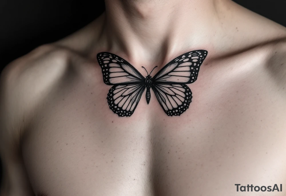 A bow tie with the pattern of a butterfly tattoo idea
