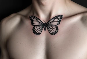 A bow tie with the pattern of a butterfly tattoo idea