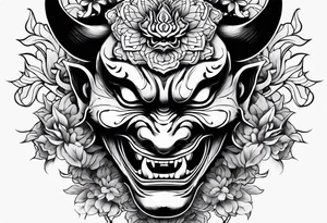 Hannya simple tattoo idea