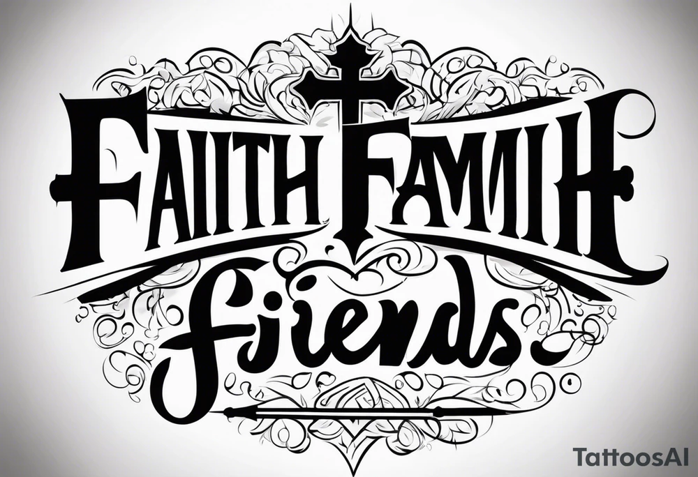 Faith Family & Friends tattoo idea