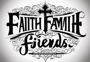 Faith Family & Friends tattoo idea