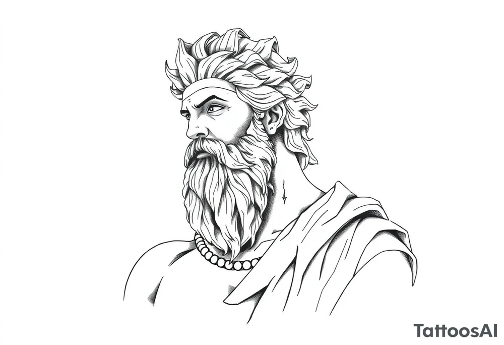 GREEK GOD LOOKING OVER HIS EMPIRE tattoo idea