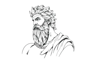 GREEK GOD LOOKING OVER HIS EMPIRE tattoo idea