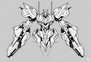 minimalistic eva 01 evangelion mecha tattoo idea