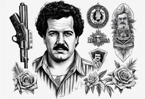 Pablo escobar realistic tattoo idea