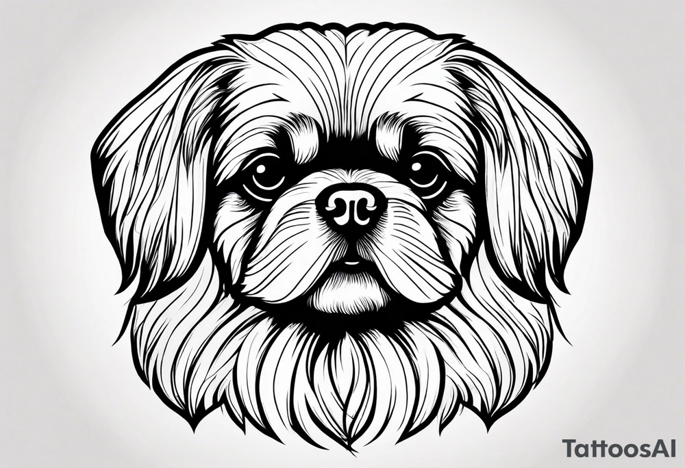 A mixed breed Pekingese and Shih-Tzu dog. Just the contours of the outline of his face. tattoo idea