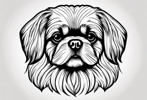 A mixed breed Pekingese and Shih-Tzu dog. Just the contours of the outline of his face. tattoo idea