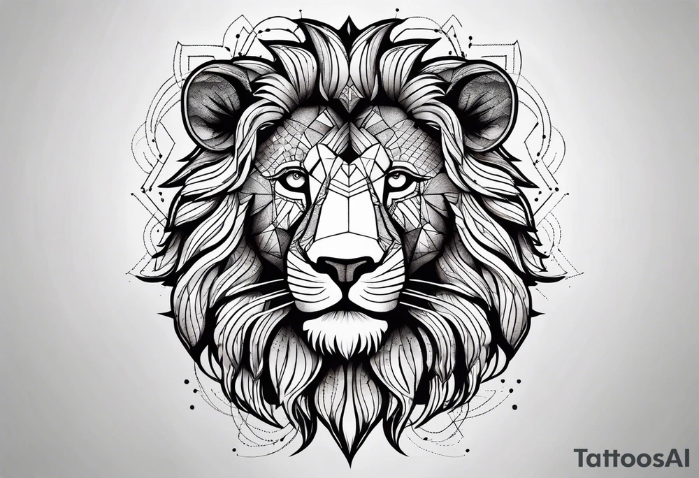 geometric lion tattoo tattoo idea