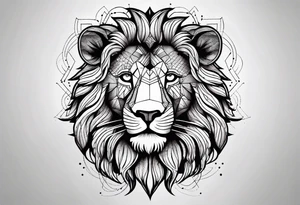 geometric lion tattoo tattoo idea
