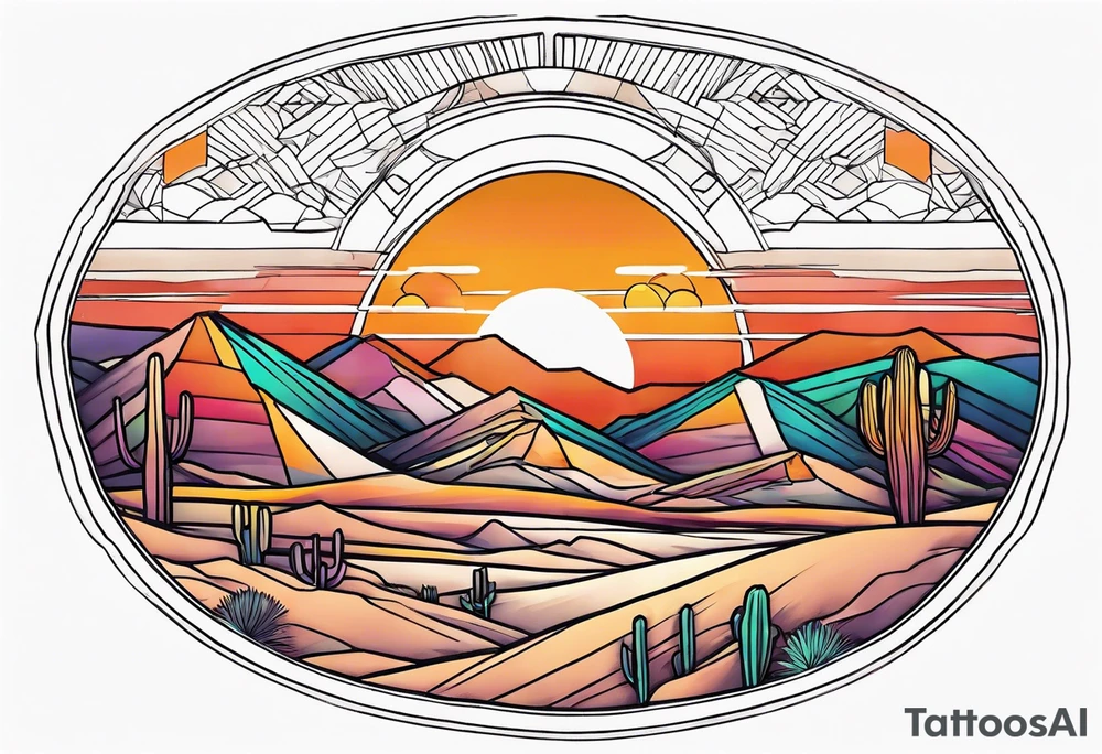Desert sunset tattoo idea