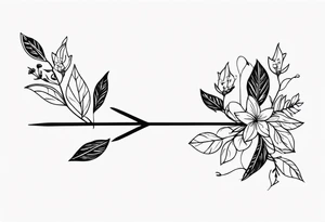 Nature-Inspired Arrow: Twisted with leaves and flowers. tattoo idea