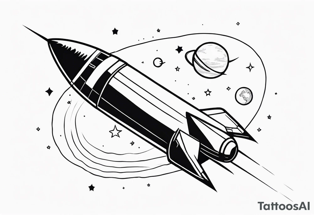 Rocket Ship Adventure tattoo idea