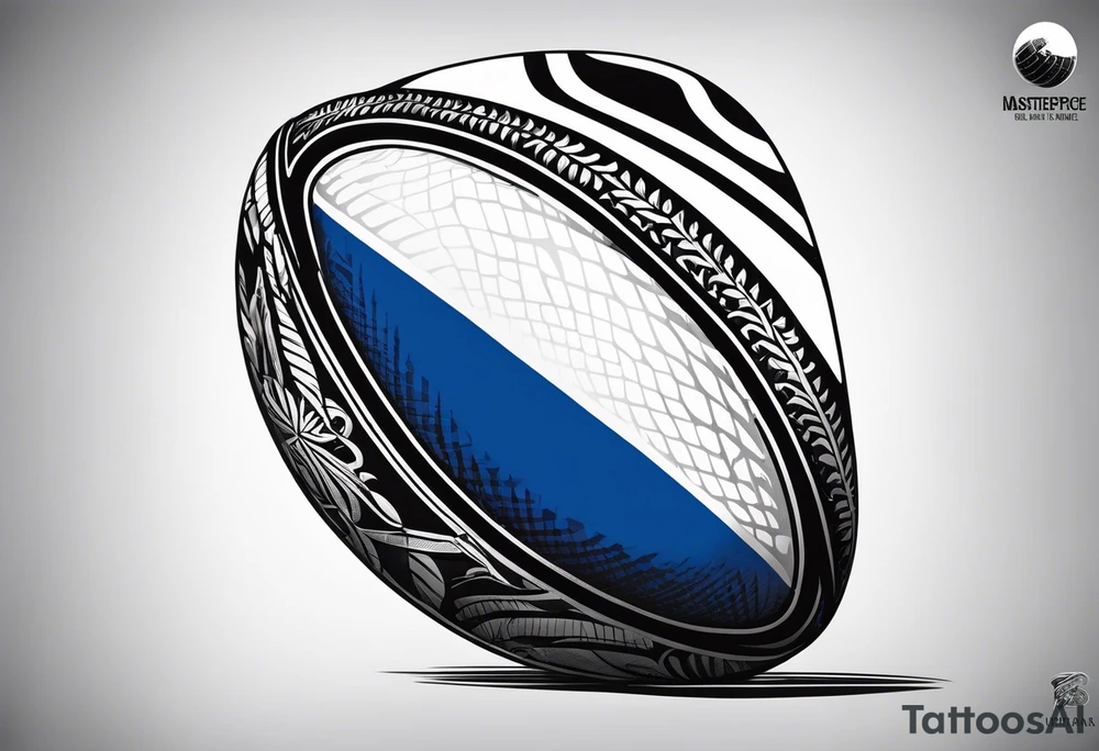 Rugby ball with Finland flag tattoo idea