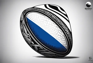 Rugby ball with Finland flag tattoo idea