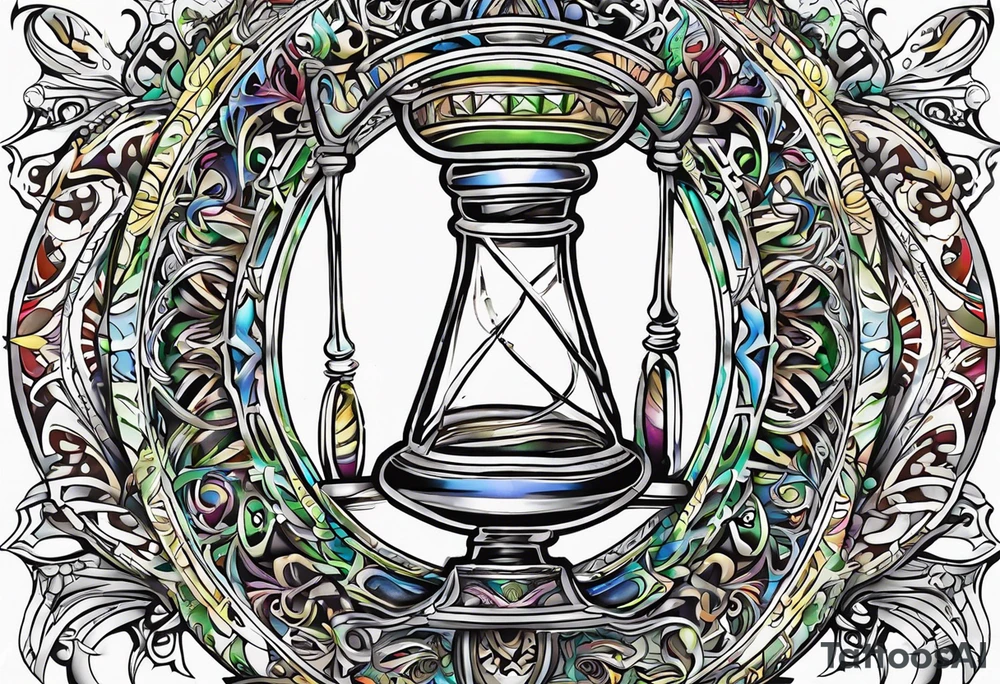 Hour glass letters m d y Barb wire tribal art tattoo idea