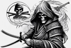 Katana and grim reaper tattoo idea