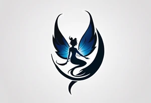 A fairy with a tail that is the fairy in the Fairy Tail anime guild logo in the same position tattoo idea