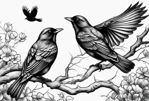 3 blackbirds in flight tattoo idea