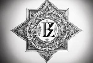 I want to get a tattoo with the letters corresponding to B and Z in the Enochian alphabet. I want the tattoo to mean something that protects me. tattoo idea