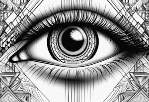 Fractal auto similar squares eyes tattoo idea