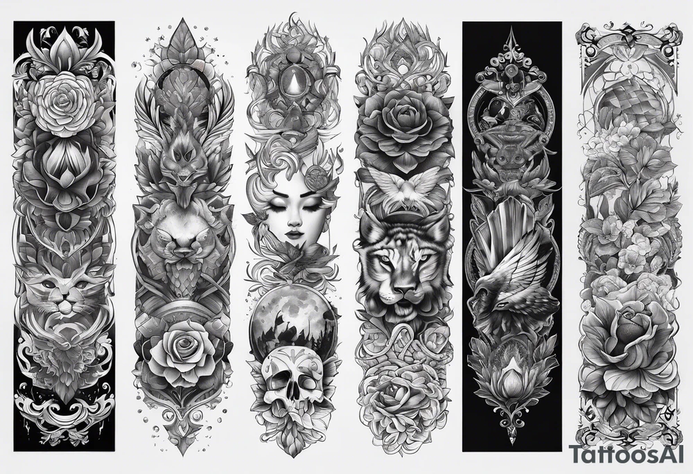 full body tattoo on the back from top to bottom on paper tattoo idea